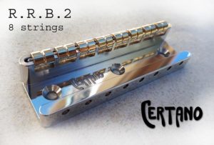 The R.R.B.2 bridge is designed for eight-string instruments