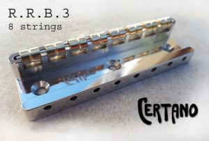 The R.R.B.3 bridge is designed for eight-string instruments